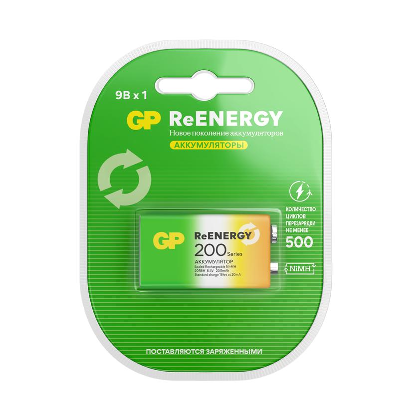 аккумулятор "крона" 9в reenergy 200ма.ч gp 20259 от BTSprom.by