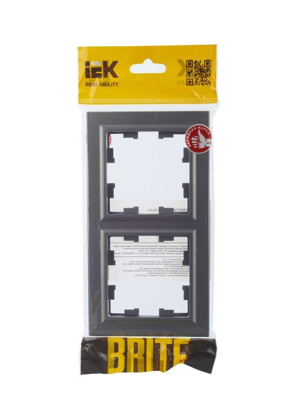  Рамка 2-м BRITE РУ-2-БрС сталь IEK BR-M22-K46 фото в каталоге от BTSprom.by