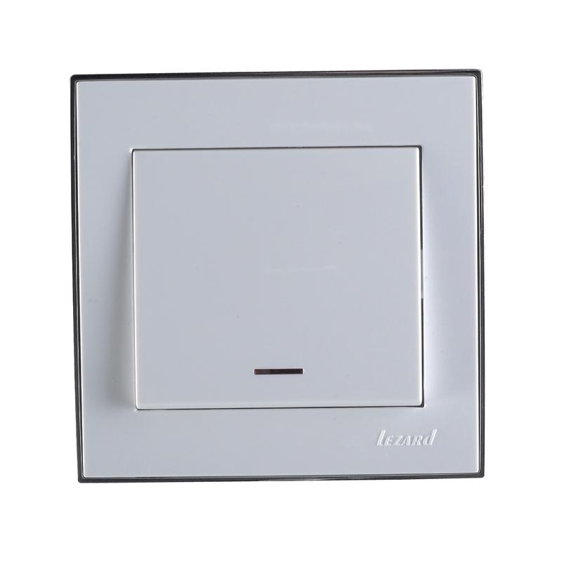 выключатель 1-кл. сп rain 10а ip20 с подсветкой бел. lezard 703-0202-111 от BTSprom.by