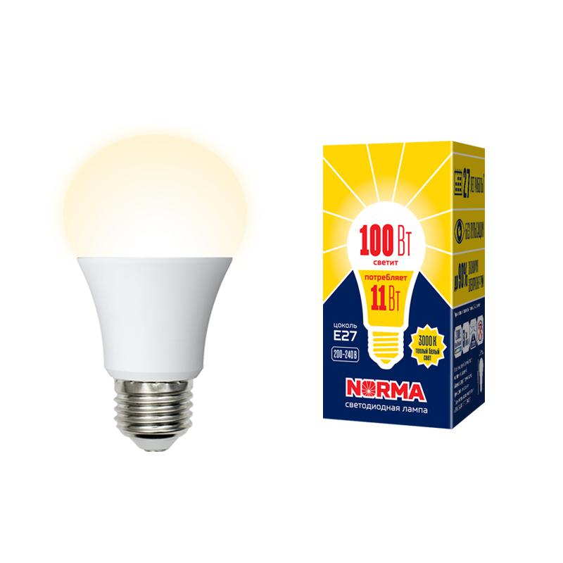 лампа светодиодная led-a60-11w/ww/e27/fr/nr norma 11вт матовая e27 (упак. картон) volpe ul-00003787 от BTSprom.by