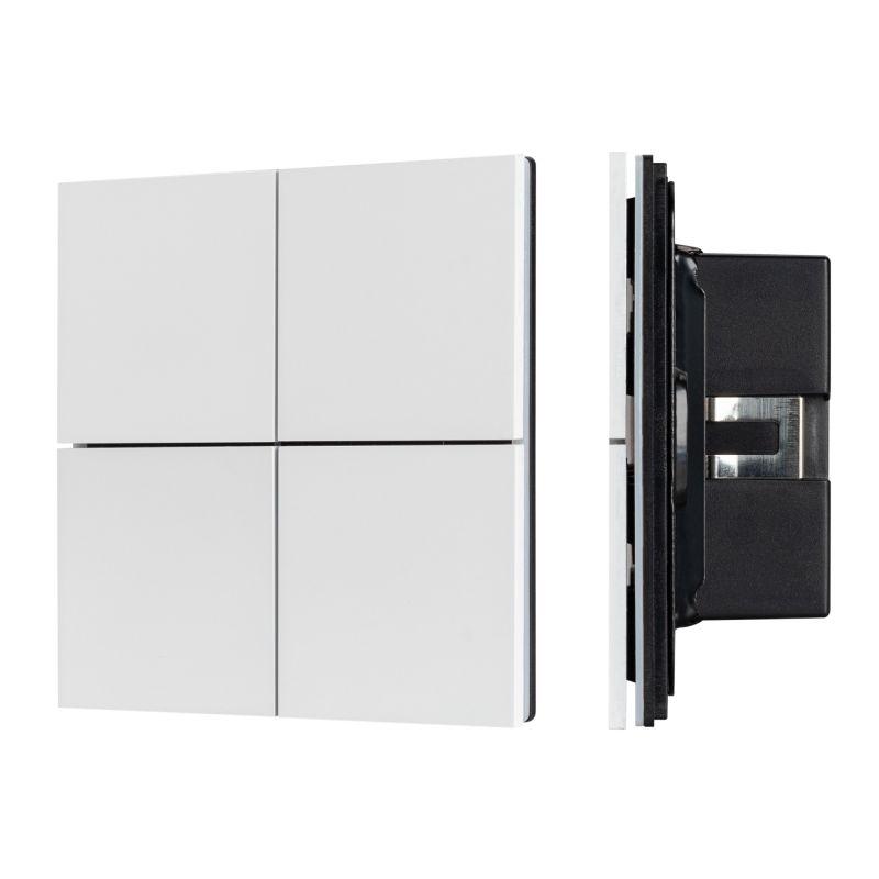 панель кнопочная knx-304-23-in white (bus frameless) (ip20 металл) intelligent arlight 038365 от BTSprom.by