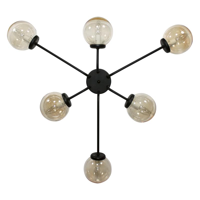  Светильник "Эва" 161 (Плафон 7590) НПБ 01-6х40-123 Е14 (ИМ) потолочный черн.муар Элетех 1005405123 фото в каталоге от BTSprom.by