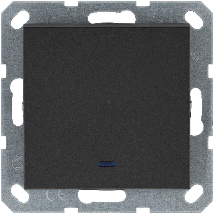 переключатель проходной 1-кл. 10а ip20 с подсветкой механизм антрацит jasmart g3012nb от BTSprom.by