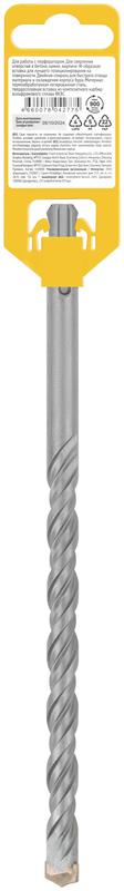  Бур по бетону SDS PLUS профи W-образная вставка двойная спираль 12х210мм FIT 32816 фото в каталоге от BTSprom.by