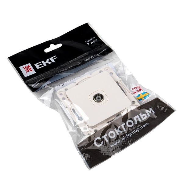  Розетка телевизионная проходная TV 1-м Стокгольм 75Ом 5-862МГц механизм бел. PROxima EKF EYA00-127-10 фото в каталоге от BTSprom.by