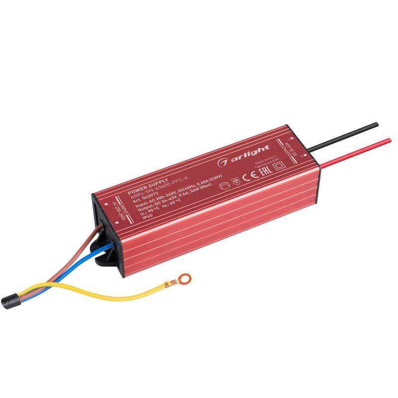 блок питания arpj-sn-63600-pfc-a 34-63в 600ма 36вт ip65 метал. arlight 043072 от BTSprom.by