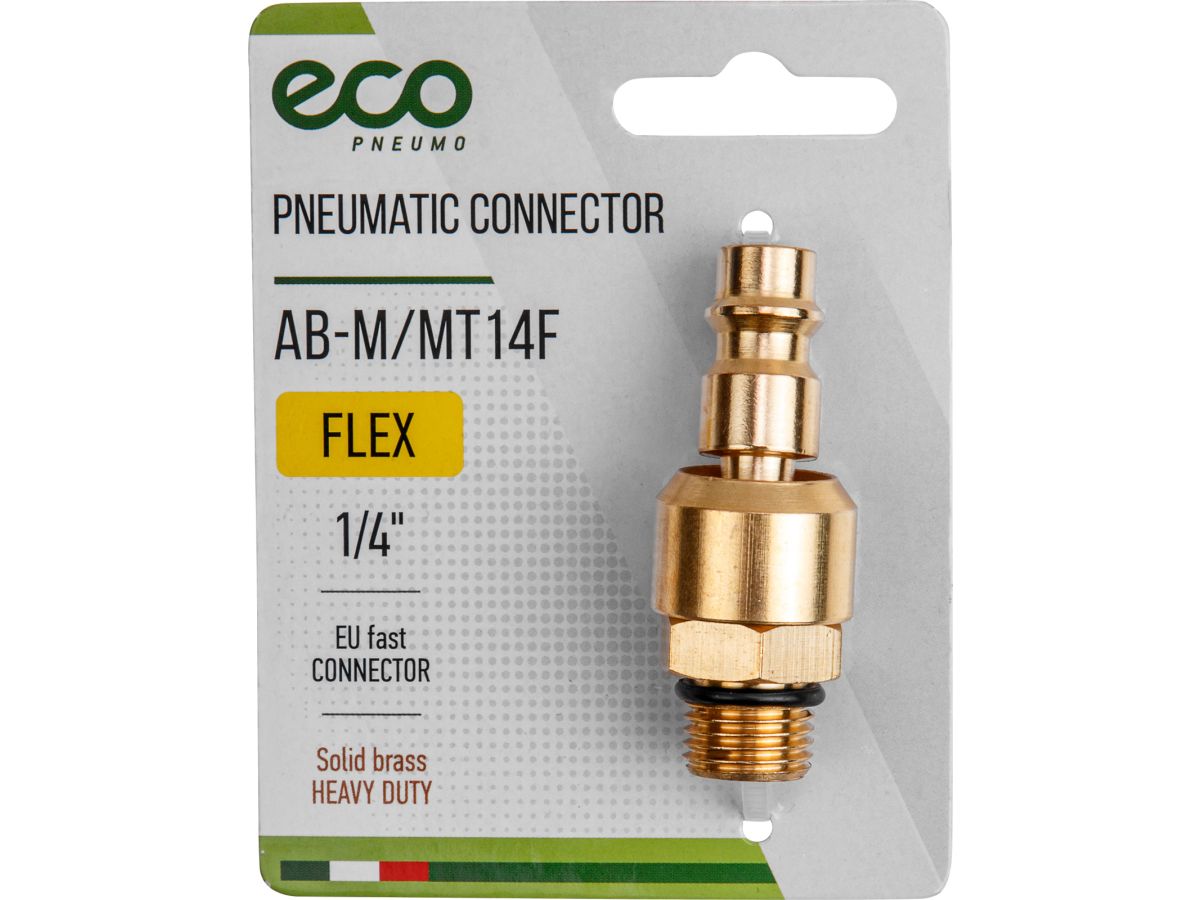 соединение быстросъем. папа х нар. резьба 1/4" шарнир (латунь) eco ab-m/mt14f от BTSprom.by