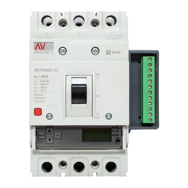  Выключатель автоматический 160А 100кА AV POWER-1/3 ETU6.2 AVERES EKF mccb-13-160H-6.2-av фото в каталоге от BTSprom.by