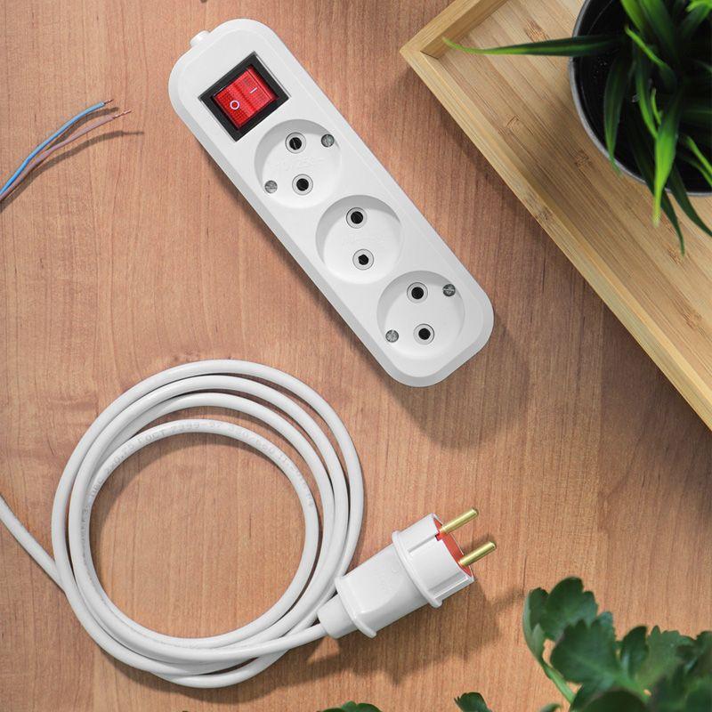  Колодка удлинителя 3-м без заземл. с кнопкой Rexant 11-8705 фото в каталоге от BTSprom.by