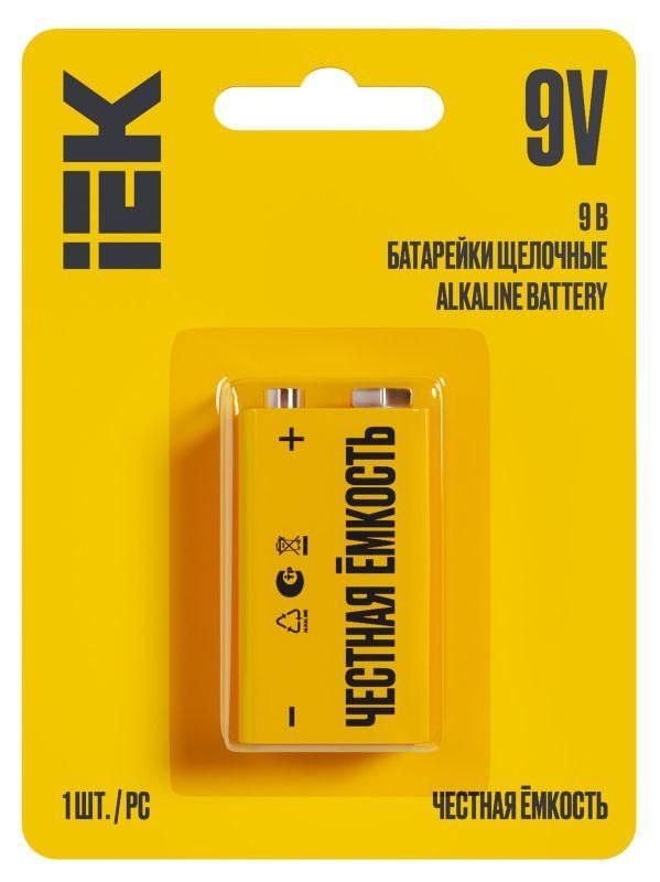 элемент питания алкалиновый "крона" 6lr61 9в alkaline (блист.1шт) iek abt-6lr619v-op-l01 от BTSprom.by