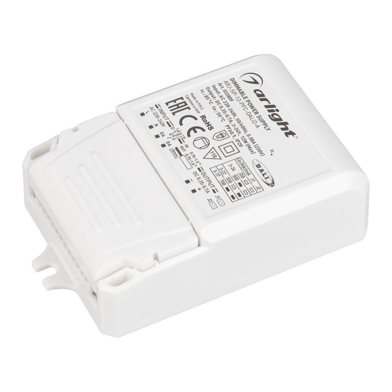 блок питания arj-sp-12-pfc-dali2-a 12вт 3-24в 0.35-0.7а ip20 пластик arlight 033809 от BTSprom.by