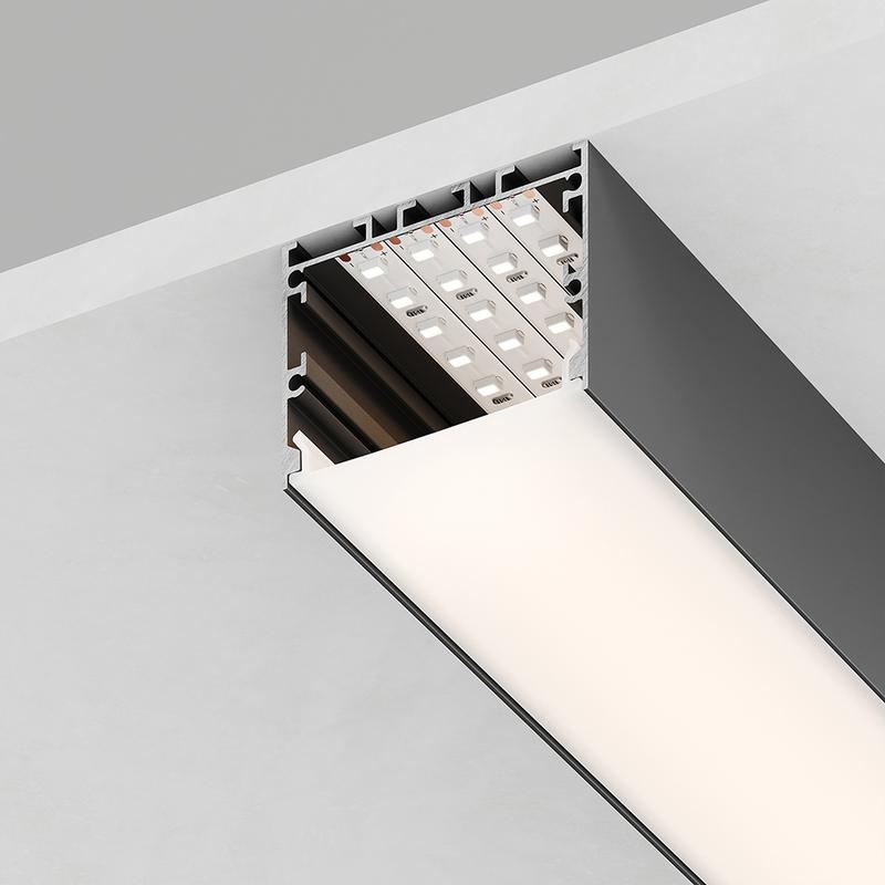 профиль алюминиевый cab257 накладной "линии света"(50х35) черн. 2м (в компл 2 заглушки 4 крепежа) feron 10370 от BTSprom.by