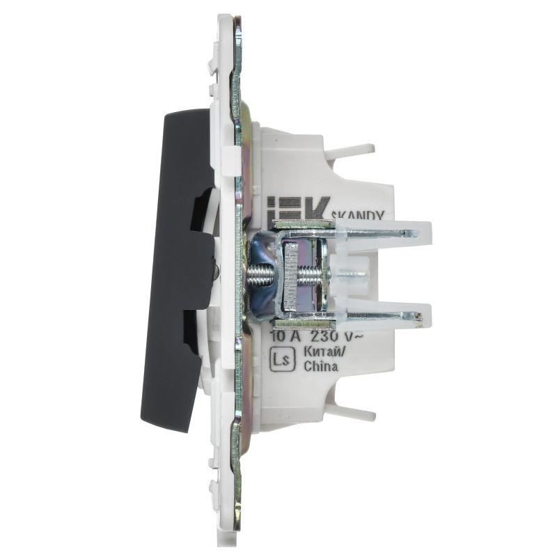  Выключатель 2-кл. SKANDY 10А SK-V16G для отелей с индикацией графит IEK SK-V20-2-10-K53 фото в каталоге от BTSprom.by