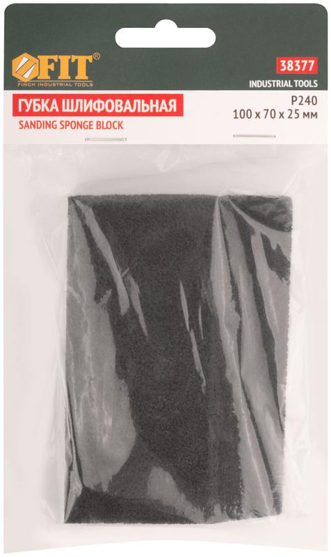  Губка шлифовальная угловая 100х70х25мм Р 240 средняя жесткость алюм./оксидная FIT 38377 фото в каталоге от BTSprom.by