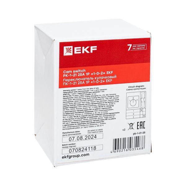  Переключатель кулачковый ПК-1-21 1П 25А "1-0-2" EKF pk-1-21-25 фото в каталоге от BTSprom.by