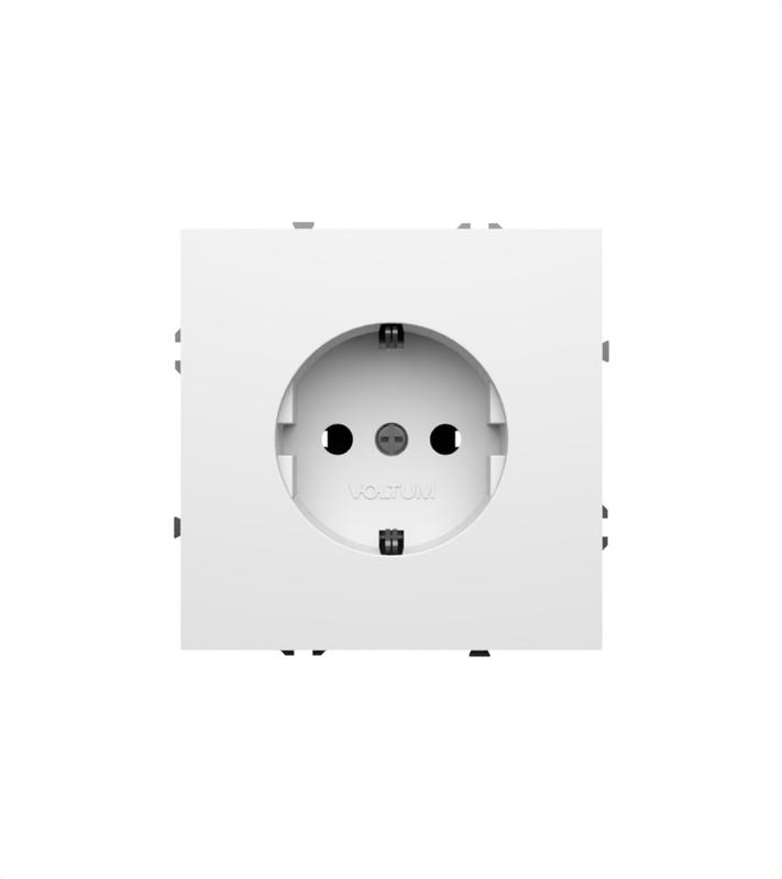  Розетка 1-м СП S70 16А с заземл. механизм бел. глянцевый Voltum VLS040101 фото в каталоге от BTSprom.by
