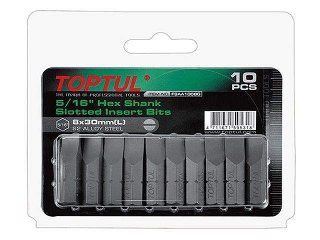 насадка шлицевая 5/16" 1,2х8х30мм 10шт блистер toptul fsaa1008g от BTSprom.by