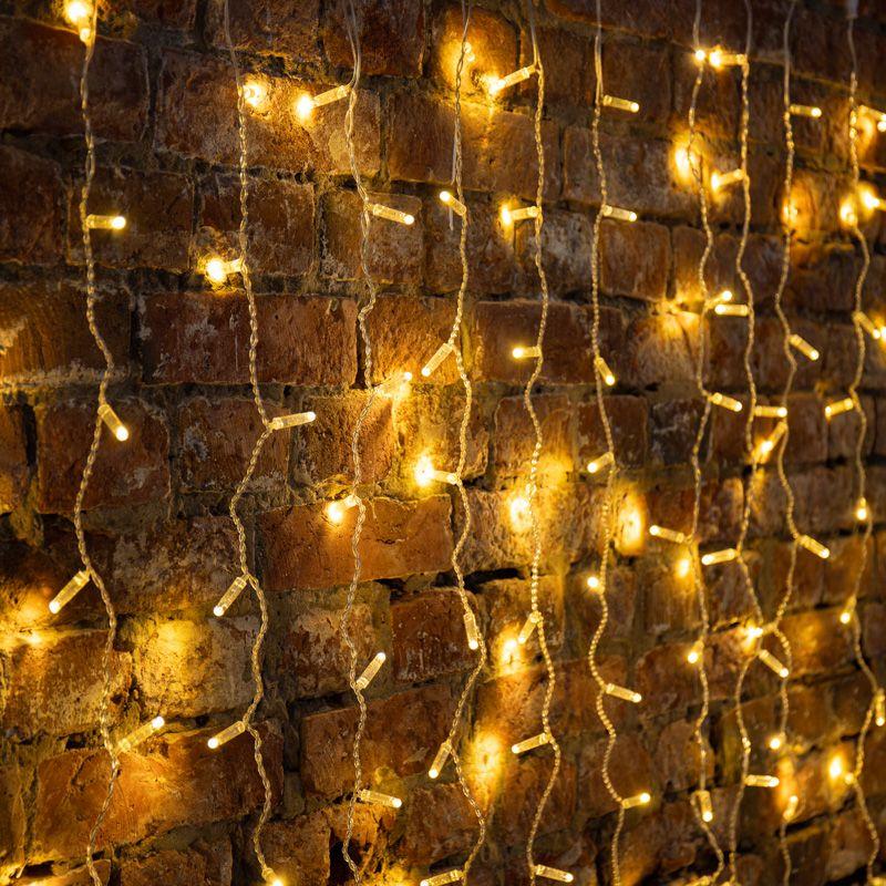 гирлянда светодиодная "светодиодный дождь" 2х3м 600led тепл. бел. 90вт 230в ip65 эффект мерцания провод силикон. прозр. (нужен шнур питания 303-500-1) neon-night 235-326 от BTSprom.by