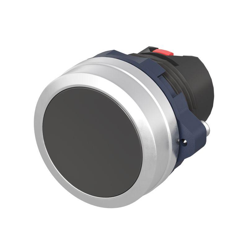 кнопка плоская без фиксации алюм. кольцо черн. dkc m22p-fmbla от BTSprom.by
