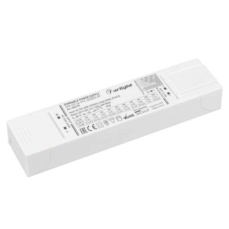 блок питания spv-sp-46-pfc-zigbee-rf (46вт 9-53в 0.6-1.05а 2.4ггц) ip20 пластик arlight 046173 от BTSprom.by
