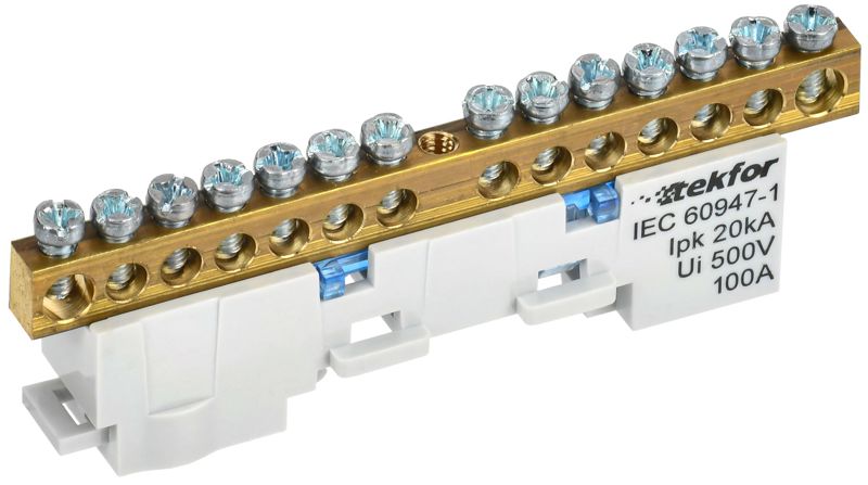 шина tekfor n "ноль" неизол. на универс. держ. 6х9-14-с iek tf-nn10-14-dl-k07 от BTSprom.by