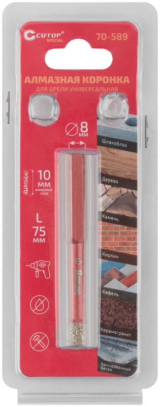  Коронка алмазная универсальная для дрели Special 8х10х75мм Cutop 70-589 фото в каталоге от BTSprom.by