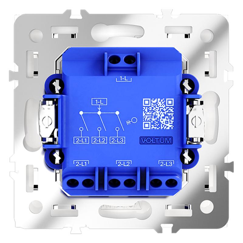  Выключатель 3-кл. СП S70 10А механизм бел. глянцевый Voltum VLS030101 фото в каталоге от BTSprom.by
