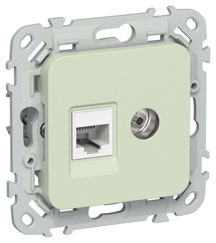 розетка 2-м сп flite рктв5е-2-0-флп rj45/tv кат.5e utp механизм панг iek fi-ak22-1-k92 от BTSprom.by