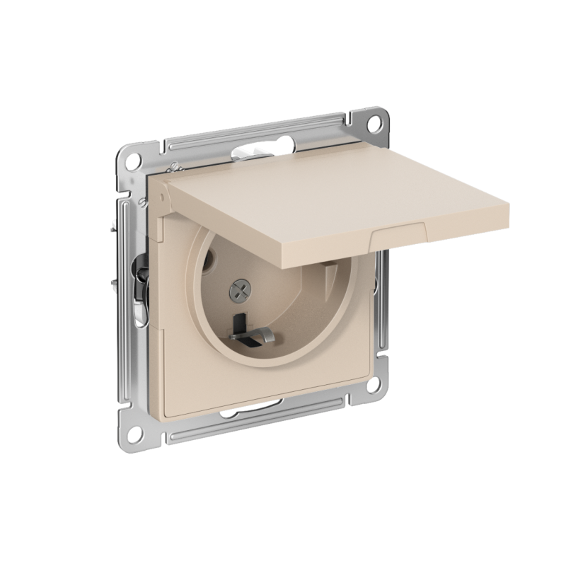 розетка atlasdesign 16а ip20 с заземл. защ. шторки с крышкой механизм песочн. se atn001246 от BTSprom.by