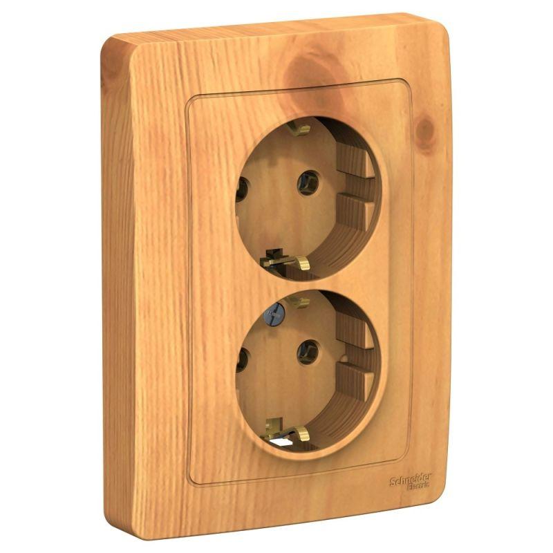 розетка 2-м сп blanca 16а ip20 250в с заземл. без защ. шторок ясень se blnrs001025 от BTSprom.by