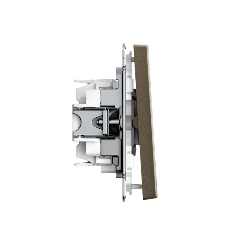  Выключатель кнопочный 2-кл. ArtGallery 10AX быстрозажим. клем. механизм мокко SE GAL000617S фото в каталоге от BTSprom.by