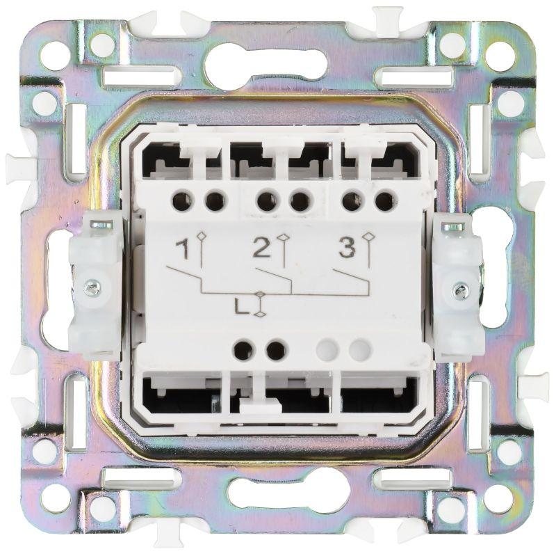 Выключатель 3-кл. SKANDY 10А SK-V11N никель IEK SK-V30-0-10-K50 фото в каталоге от BTSprom.by