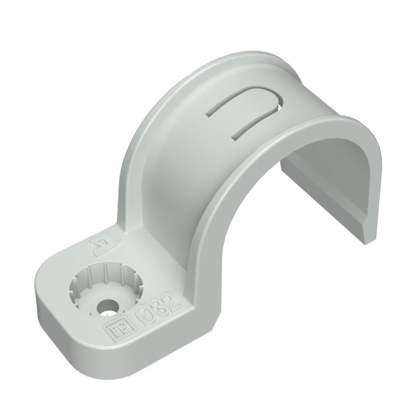 крепеж-скоба односторонняя d32мм для прямого монтажа атмосф. пластик. сер. (уп.5шт) промрукав pr13.0400 от BTSprom.by