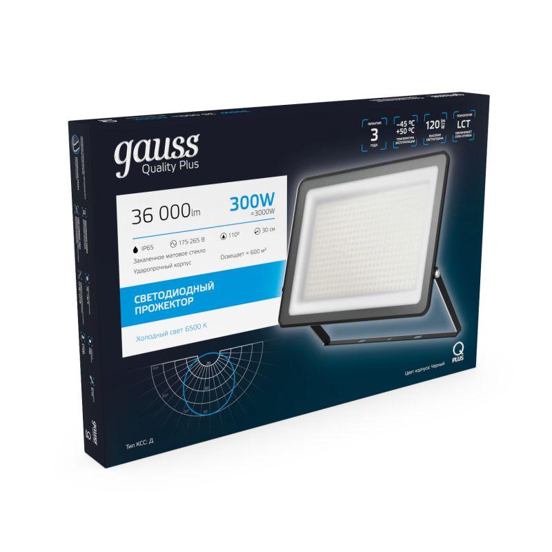  Прожектор светодиодный Qplus 300Вт 6500К IP65 36000лм 175-265В ДО черн. GAUSS 613511300 фото в каталоге от BTSprom.by