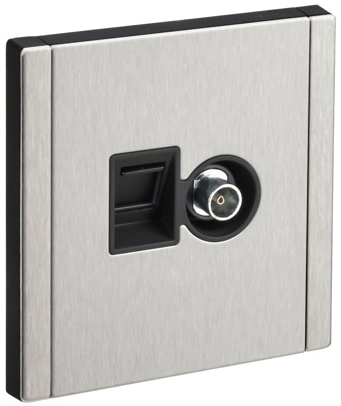 розетка 2-м forte&piano fp736m tv + rj45 кат.5e никель iek fp-ak20-1-m-k50 от BTSprom.by