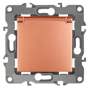 розетка 1-м сп эра12 12-2103-14 16а ip20 16ax 250в 2p+e schuko защ. шторки с крышкой механизм медь эра б0019329 от BTSprom.by