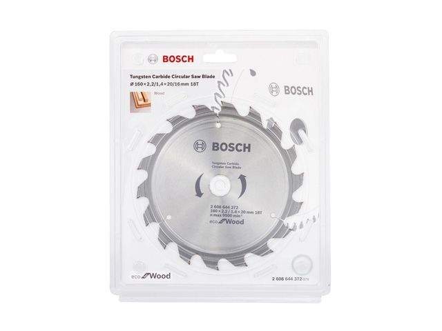 диск пильный 160х20 мм 18 зуб. по дереву eco wood bosch ( твердоспл. зуб) от BTSprom.by