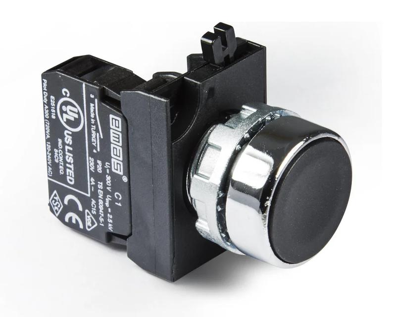 кнопка нажимная круглая cm102dн (1но+1нз) черн. emas cm102dh от BTSprom.by