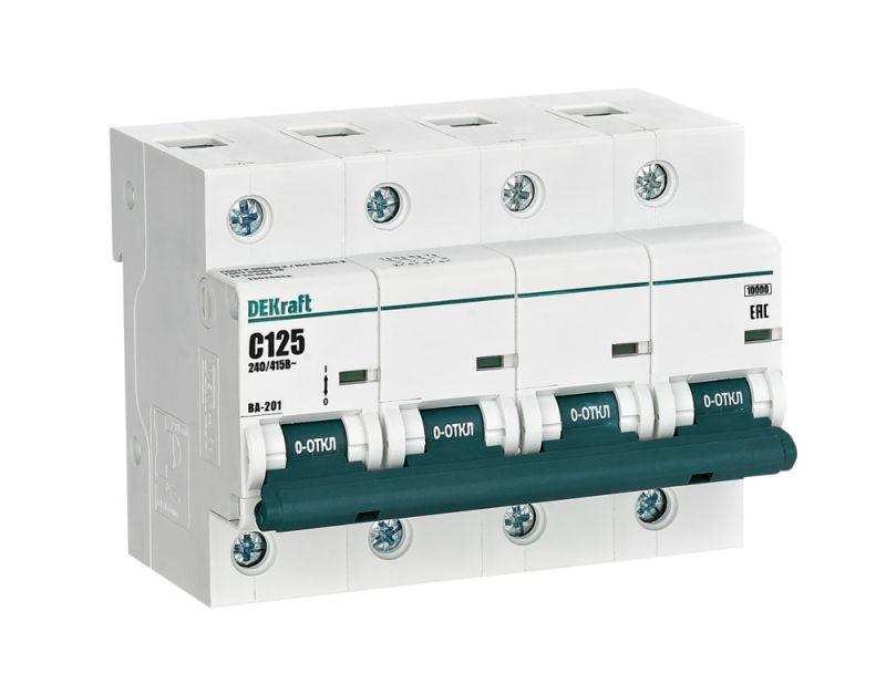выключатель автоматический модульный 4п c 125а 10ка ва-201 dekraft 13028dek от BTSprom.by