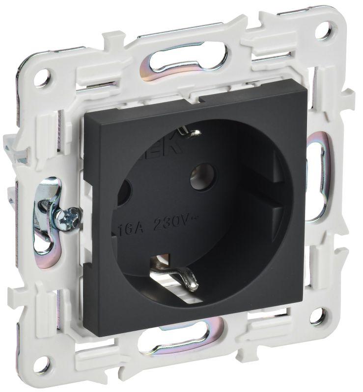 розетка skandy 16а с заземл. без защ. шторок sk-r05g графит iek sk-r11-16-k53 от BTSprom.by