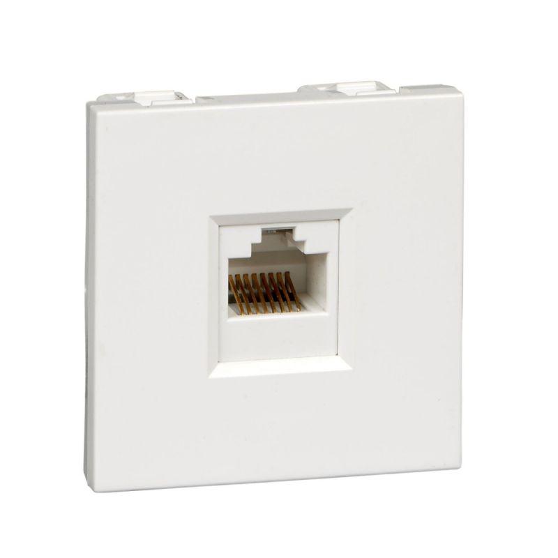 розетка компьютерная 1-м w45 xrj45 кат.5e 45х22.5 r9010 бел. se rin-145k5e-be от BTSprom.by
