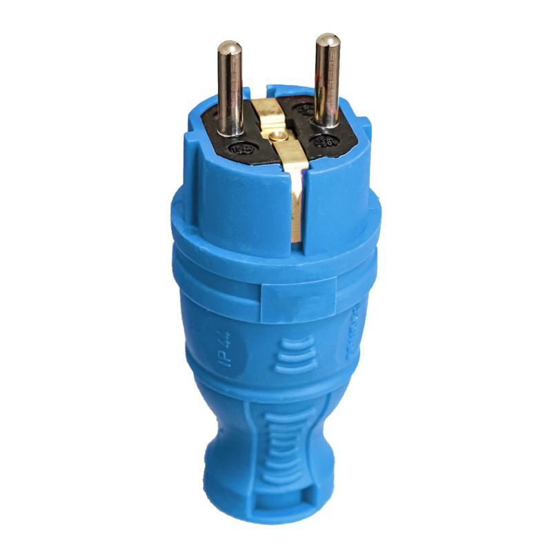 вилка прямая с заземл. ip44 каучук син. tokov tke-c08-kv-z от BTSprom.by