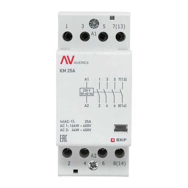  Контактор модульный КМ 25А 4NO 230В AC (2 мод.) AVERES EKF km-av-2-25-40-230V фото в каталоге от BTSprom.by