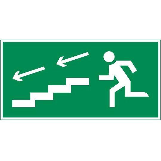 знак "по лестнице вниз влево" 180х90мм для аварийно-эвакуационного светильника compact varton v5-em04-60.004.038 от BTSprom.by