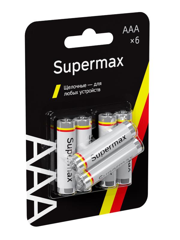 элемент питания алкалиновый aaa/lr03 6хbl (блист.6шт) supermax suplr03bl6 от BTSprom.by