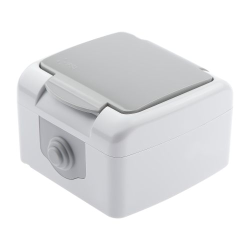  Розетка 1-м ОП Atlantic 5-201-03 16А IP54 250В 2P+E Schuko с заземл. сер. Intro Б0050945 фото в каталоге от BTSprom.by