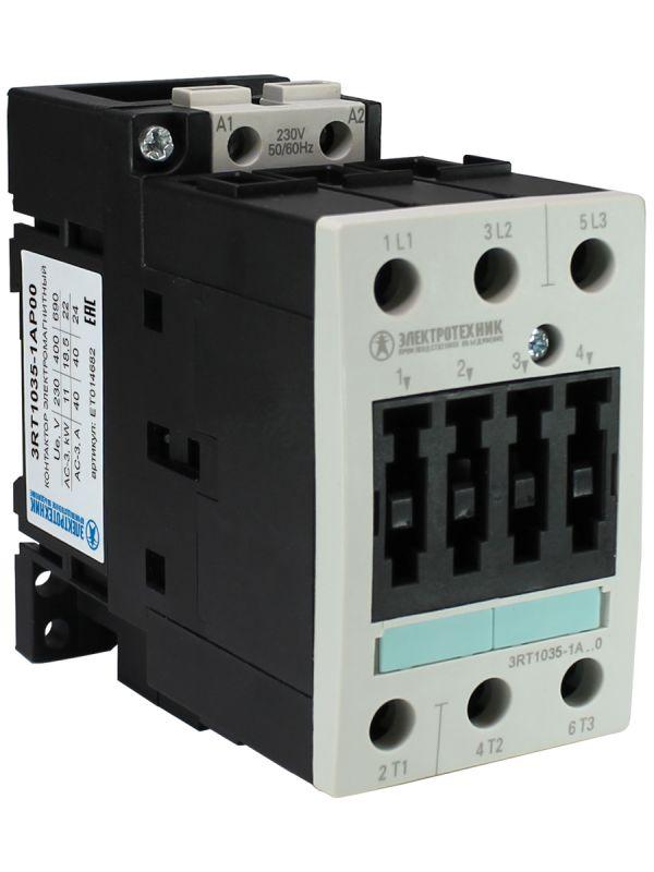контактор электромагнитный 3rt1035-1ap00 3п 40a кат. 230в ac 50гц ip20 ac-3 18.5квт 400в типоразмер s2 винтов. клеммы электротехник et014682 от BTSprom.by