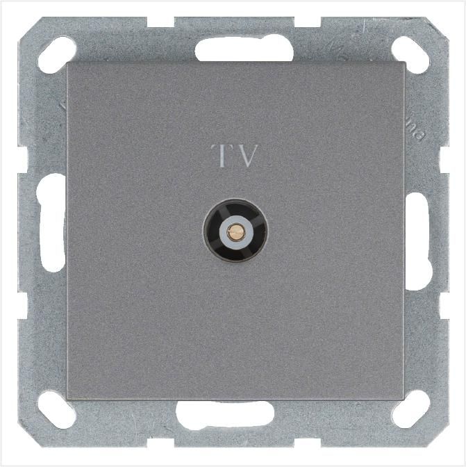 розетка телевизионная оконечная tv ф9.5мм механизм алюм. jasmart g6001s от BTSprom.by