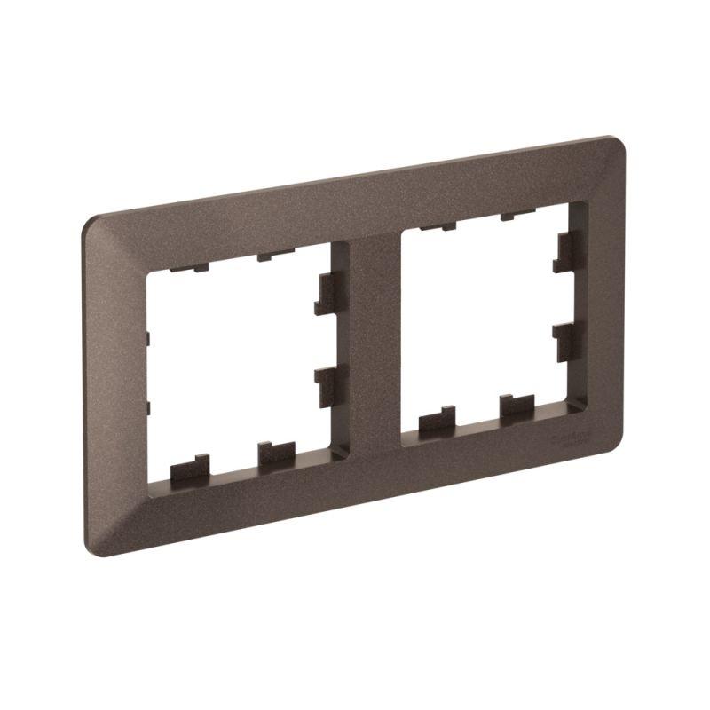 рамка 2-м atlasdesign air мокко/дым. черн. se atn220602 от BTSprom.by