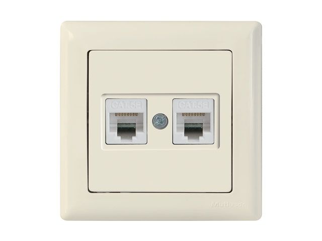 розетка компьютерная 2xrj45 (cat5e, скрытая) кремовая, daria, mutlusan ((2xrj 45) 8-pin, соединения типа 568a или 568b) 2120 138 0102 от BTSprom.by